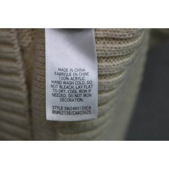 Guess Long Sleeve Off the Shoulder Cable Knit Sweater-Size Large - Picture 7 of 10